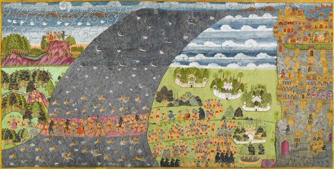 Rama Raghuram Rane Lord Rama's Army Reaches Lanka - Bulaki Marwar c1780 - Ramayan Painting ...