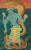 Lord Vishnu With Seshanaga At Vaikuntam - Indian Spiritual Religious Art Painting - Life Size Posters