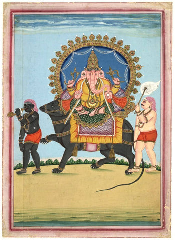 Lord Ganesha - Indian Vintage Miniature Painting - Posters