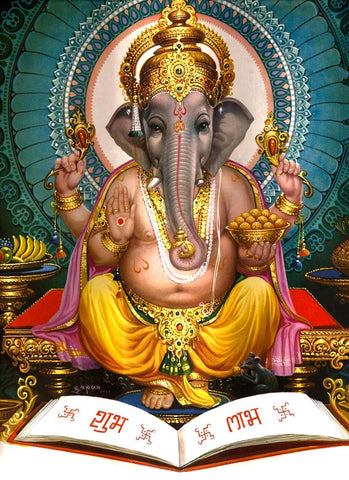 Lord Ganesha - Traditional Indian Art Painting - Canvas Prints