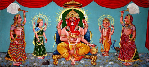 Lord Ganesha - Traditional Indian Painting - Posters by Raghuraman
