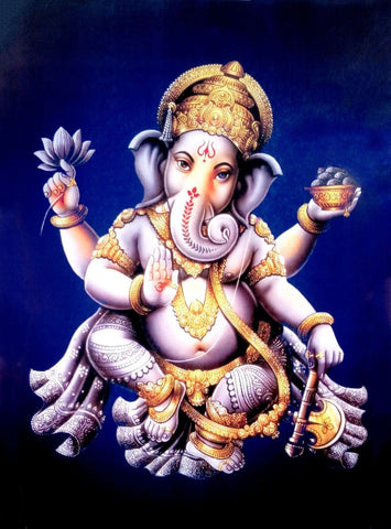 Lord Ganpati Blessing - Traditional Indian Ganesha Painting - Life Size Posters by Raghuraman
