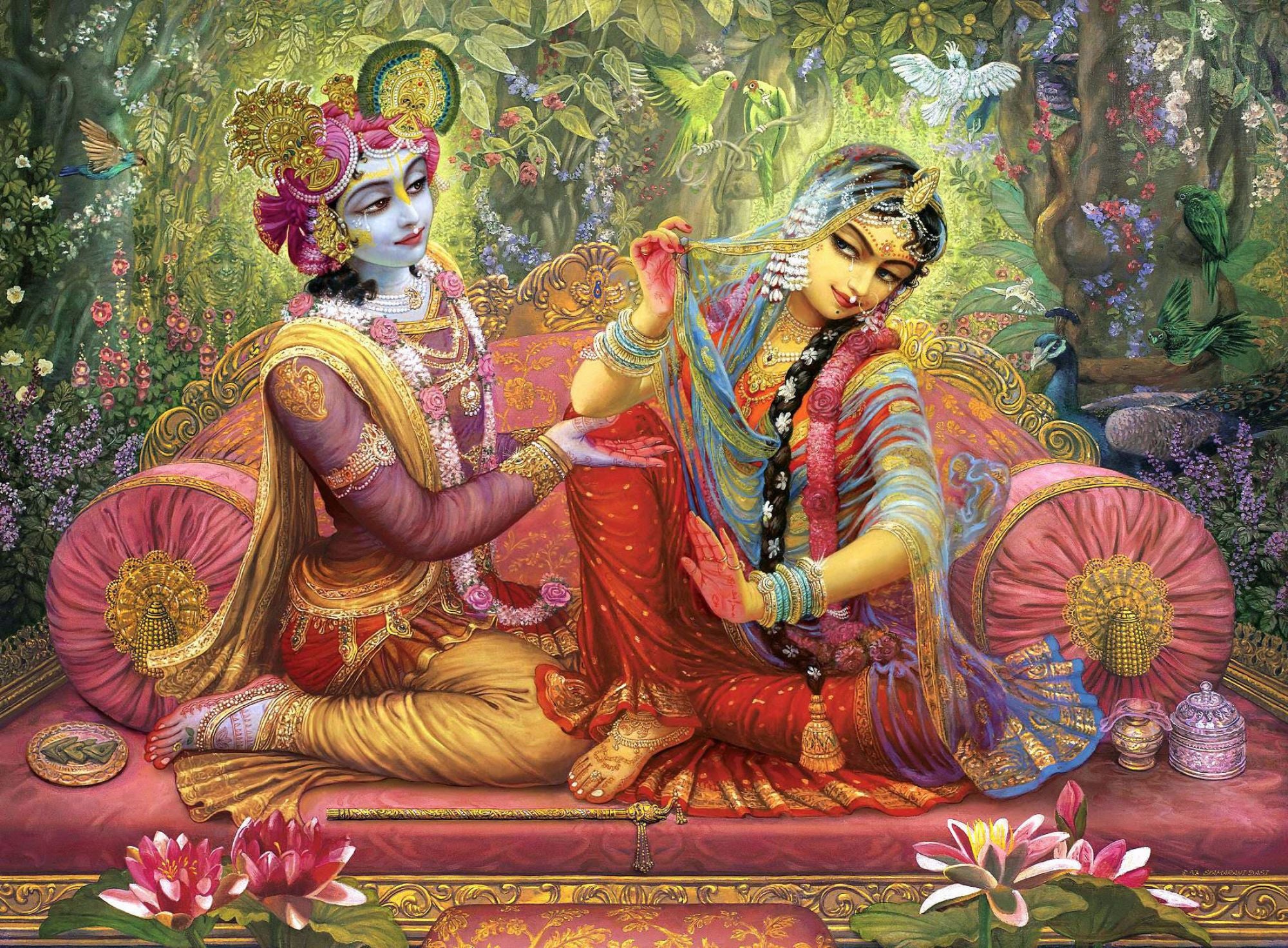 Lord Krishna and Radha - Canvas Prints by Raghuraman | Buy Posters ...