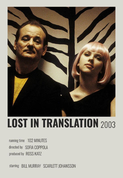 Lost In Translation - Scarlett Johansson and Bill Murray - Hollywood Movie Fan Art Poster - Life Size Posters