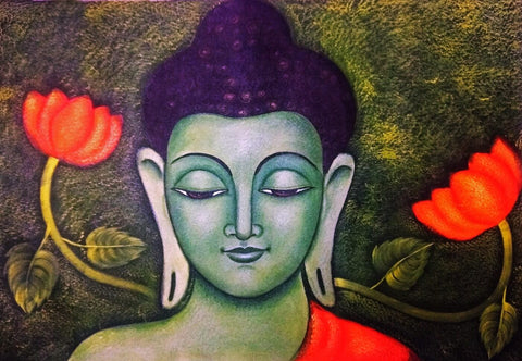 Acrylic Painting - Lotus Buddha - Posters by James Britto