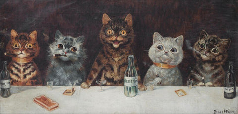 The Bachelor’s Party - Louis Wain - Art Prints by Louis Wain