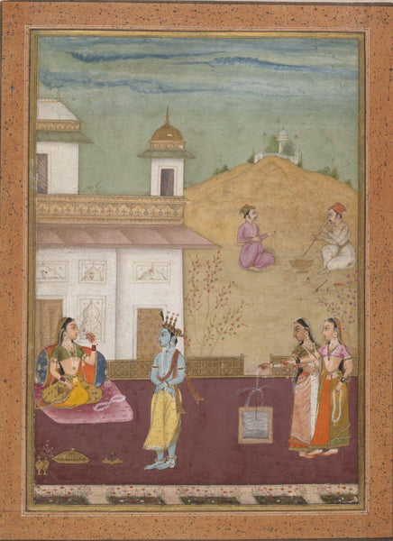 Lover's Breviary - C.1685- Vintage Indian Miniature Art Painting - Life Size Posters