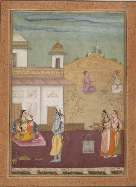 Lover's Breviary - C.1685- Vintage Indian Miniature Art Painting - Large Art Prints