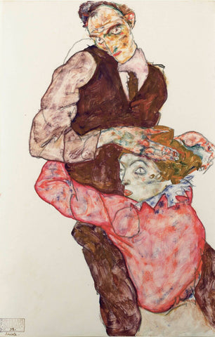 Lovers - Egon Schiele - Expressionist Art Painting by Egon Schiele