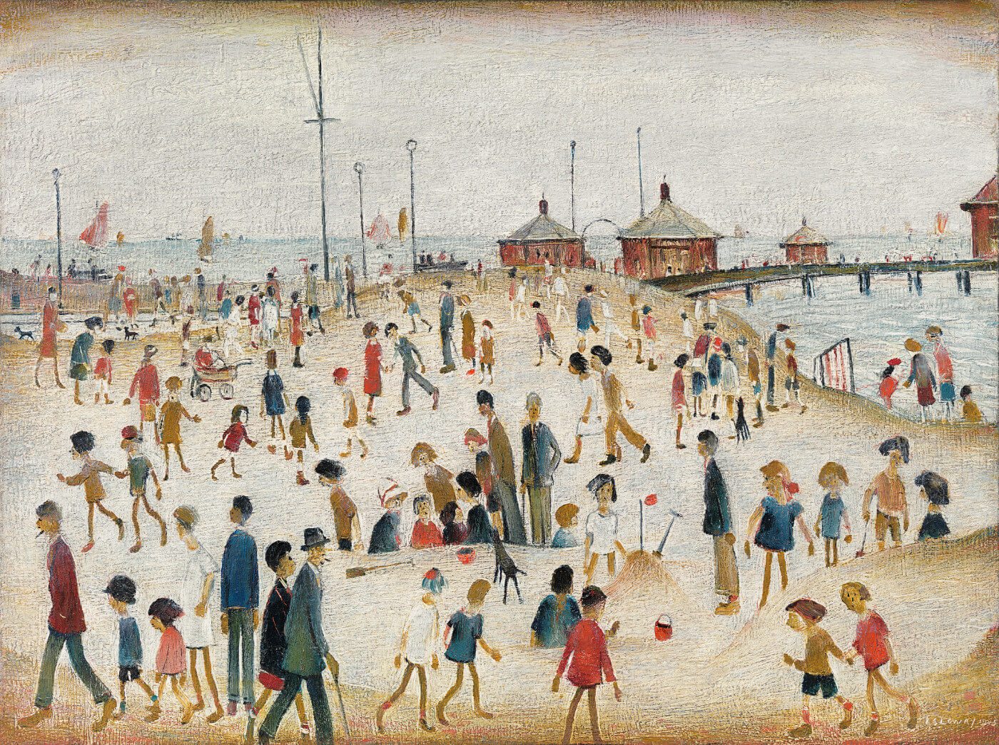 Lytham Pier L S Lowry Canvas Prints by L S Lowry Buy Posters