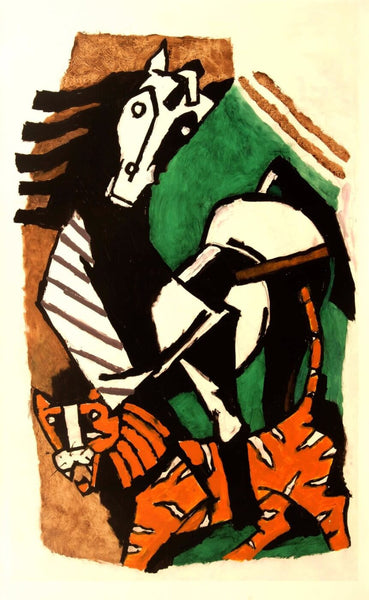 Tiger and a Horse - Canvas Prints