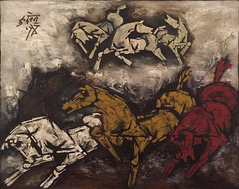 Horses by M F Husain