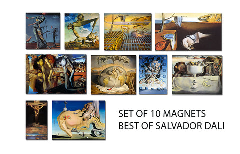 Salvador Dali - Set of 10 Best of Dali Fridge Magnets by Salvador Dali