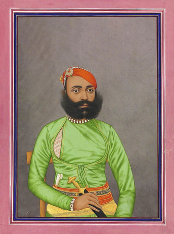 Maharana Fateh Singh Of Udaipur - Vintage Indian Royalty Painting - Canvas Prints