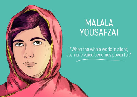 Motivational Poster Art - Malala Yousafzai Quote - When The Whole World Is Silent Even One Voice Becomes Powerful - Inspirational by Roseann Jahns