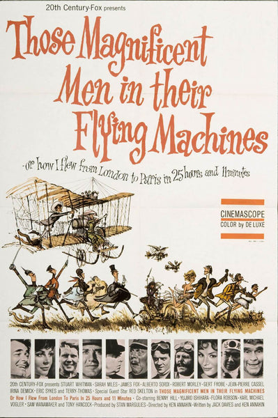 Those Magnificent Men In Their Flying Machines - Stuart Whitman - Hollywood Classic English Movie Poster - Canvas Prints