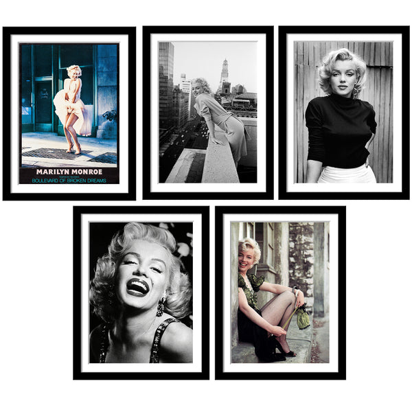 Marilyn Monroe Posters Set - Set of 10 Framed Poster Paper - (12 x 17 inches)each