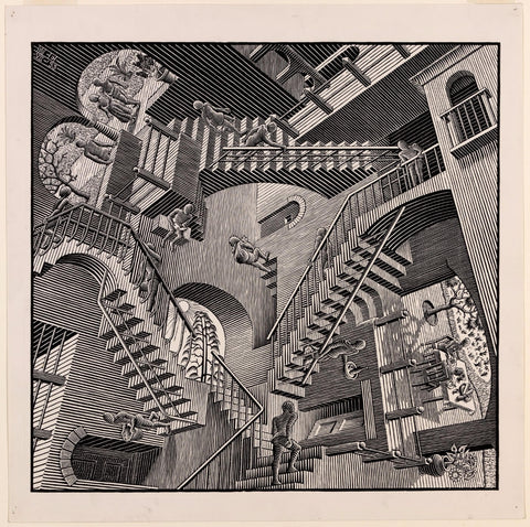 Relativity - Posters by M. C. Escher
