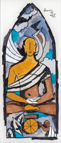 M F Husain - Buddha - Large Art Prints