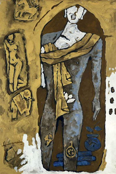 M F Husain - Gautam Buddha - Canvas Prints