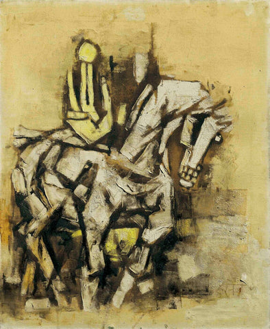 M F Husain - Horse by M F Husain