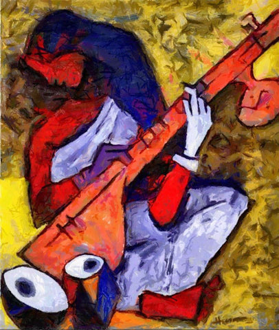 Sitar by M F Husain