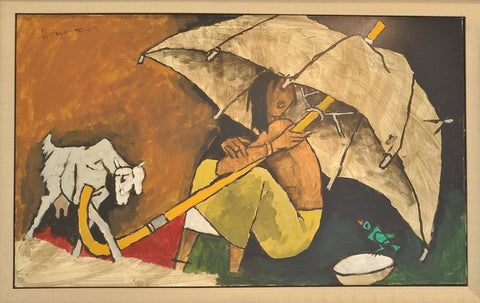 The Umbrella by M F Husain