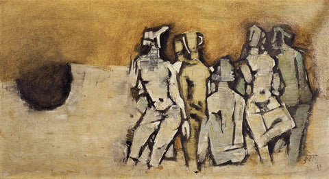 Female Figures - M. F. Hussain by M F Husain