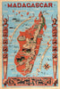 Madagascar Map - Vintage Travel Poster - Large Art Prints
