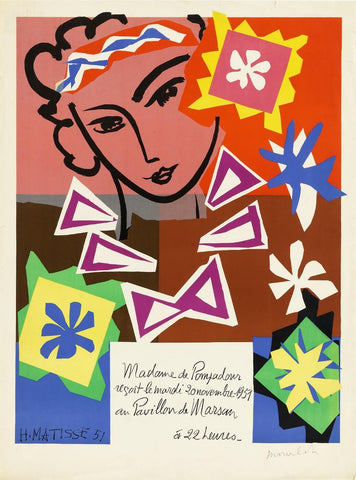Madam With Pompadour (Madame de Pompadour) – Henri Matisse Painting by Henri Matisse