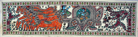 Indian Miniature Art - Madhubani Painting - Mahabharatha - Canvas Prints