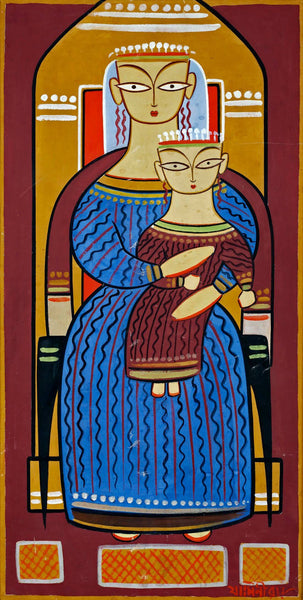 Madonna And Child (Baby Jesus Christ) - Jamini Roy - Christian Art Painting - Large Art Prints