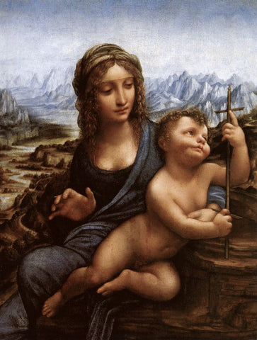 Madonna With The Yarnwinder - Madonna Dei Fusi by Leonardo da Vinci