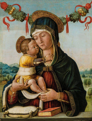 Madonna and Child (Madonna col Bambino) - Jacopo Da Montagnana - Chirstian Art Painting by Christian Artworks