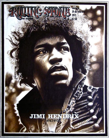 Magazine Cover Art - Jimi Hendrix On The Cover Of The Rolling Stones - Tallenge Music Collection - Large Art Prints by Joel Jerry