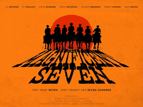 Magnificent Seven - Steve McQueen - Tallenge Hollywood Western Movie Poster by Tim