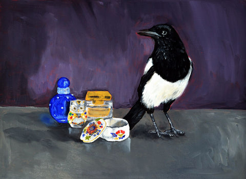 Magpie With Baubles by Christopher Noel