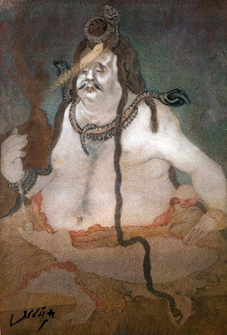 Mahadev Shankar Lord Shiva- Abanindranath Tagore - Bengal School - Indian Art Painting - Art Prints