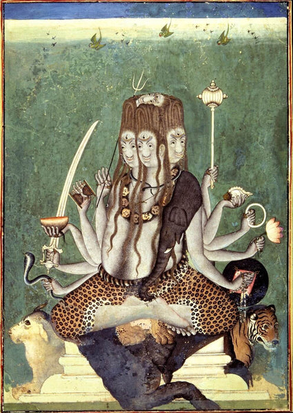 Mahadev (detail) From the Nath Charit - Bulaki 1823 - Marwar - Vintage Indian Miniature Painting - Posters