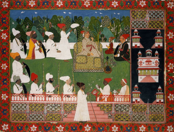 Maharaja Ajit Singh Of Jodhpur - India, Marwar; Mid - 18Th Century - Vintage Indian Miniature Art Painting - Life Size Posters