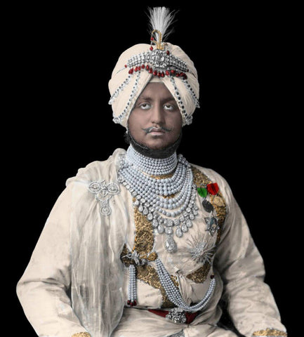 Maharaja Bhupinder Singh Of Patiala - Vintage Hand - Coloured Indian Royalty Photograph - Posters