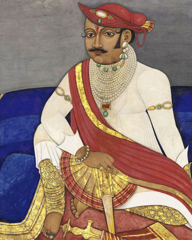 Maharaja Daulat Rao Scindia Of Gwalior - George Richmond - Vintage Indian Royalty Painting - Canvas Prints