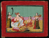 Maharaja Deepseev Smoking A Hookah - 19Th Century - Vintage Indian Miniature Art Painting - Canvas Prints