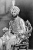 Maharaja Of Patiala Yadavindra Singh Wearing The Famous Patiala Necklace - Vintage Indian Royalty Painting - Framed Prints