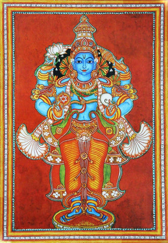 Mahavishnu  - Kerala Mural Painting - Indian Folk Art - Posters