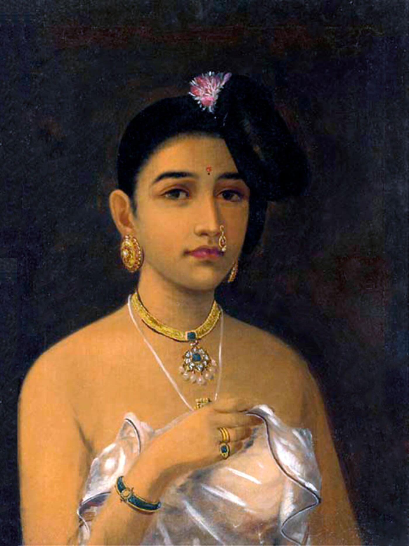 Malayalee Woman - Raja Ravi Varma Painting - Vintage Indian Art - Art ...