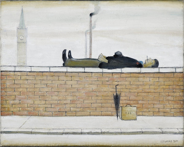Man Lying On A Wall - L S Lowry - Art Prints
