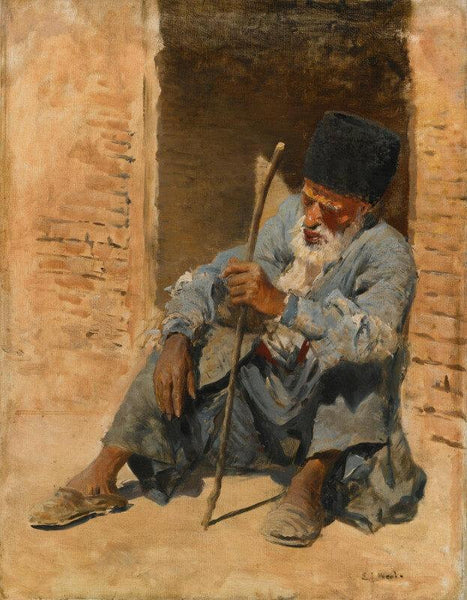 Man Resting In A Doorway. Ispahan Persia - Framed Prints