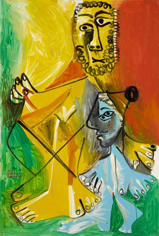 Man and Child (Homme Et Enfant) - Pablo Picasso Painting - Life Size Posters