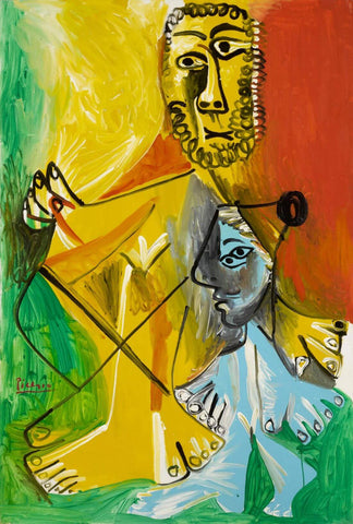 Man and Child (Homme Et Enfant) - Pablo Picasso Painting - Framed Prints